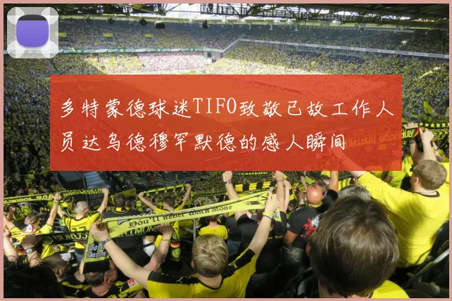 多特蒙德球迷TIFO致敬已故工作人员达乌德穆罕默德的感人瞬间